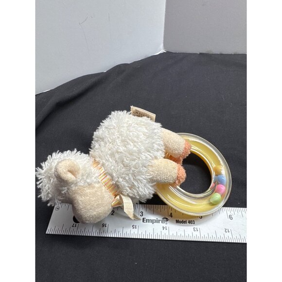 Child Of Mine By Carters Plush Lamb Baby Ring Rattle Toy Ideal For Newborns - Picture 6 of 6